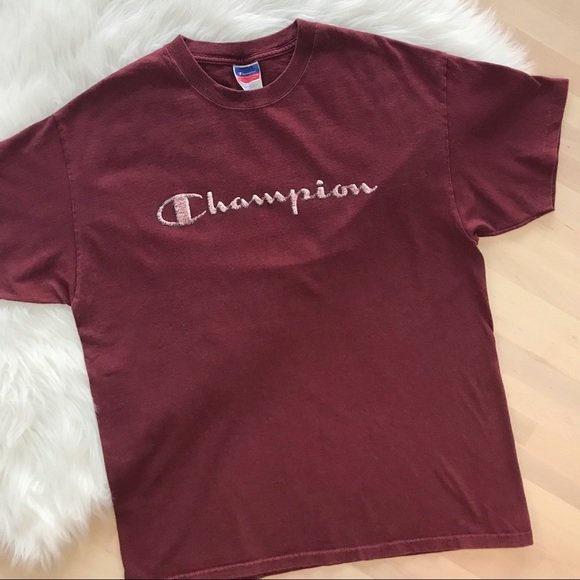 champion shirt burgundy
